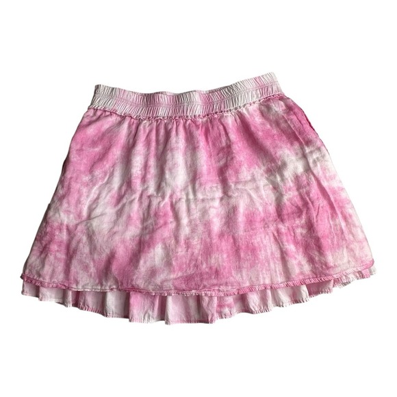 GENERATION LOVE - Size S- Women's Pink Athena Tie Dye Cotton Tiered Mini Skirt - Picture 4 of 12